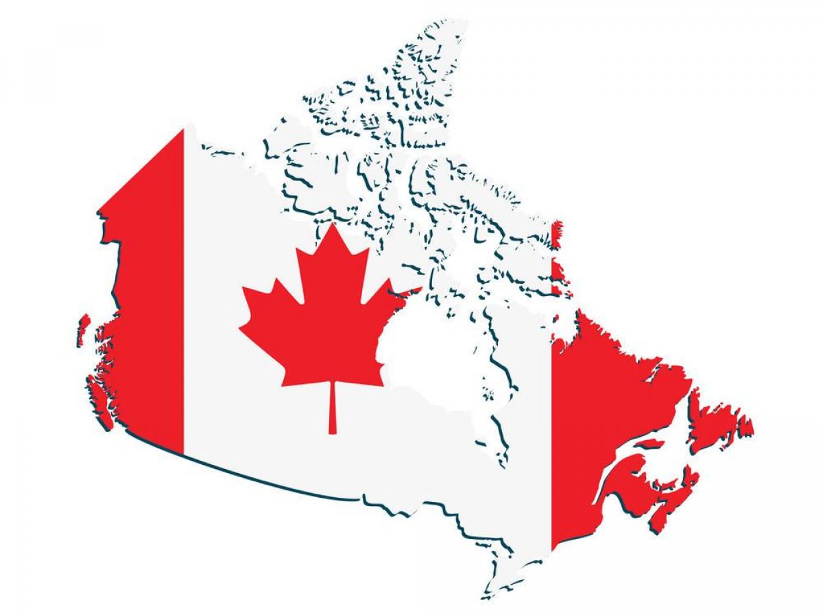 Mapa da bandeira do Canadá